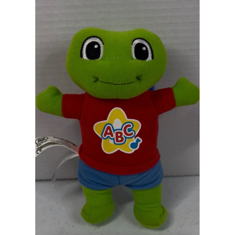 LeapFrog Baby Learn-Along Leap Green Plush Frog ABC Red Shirt Blue Shorts 8"
